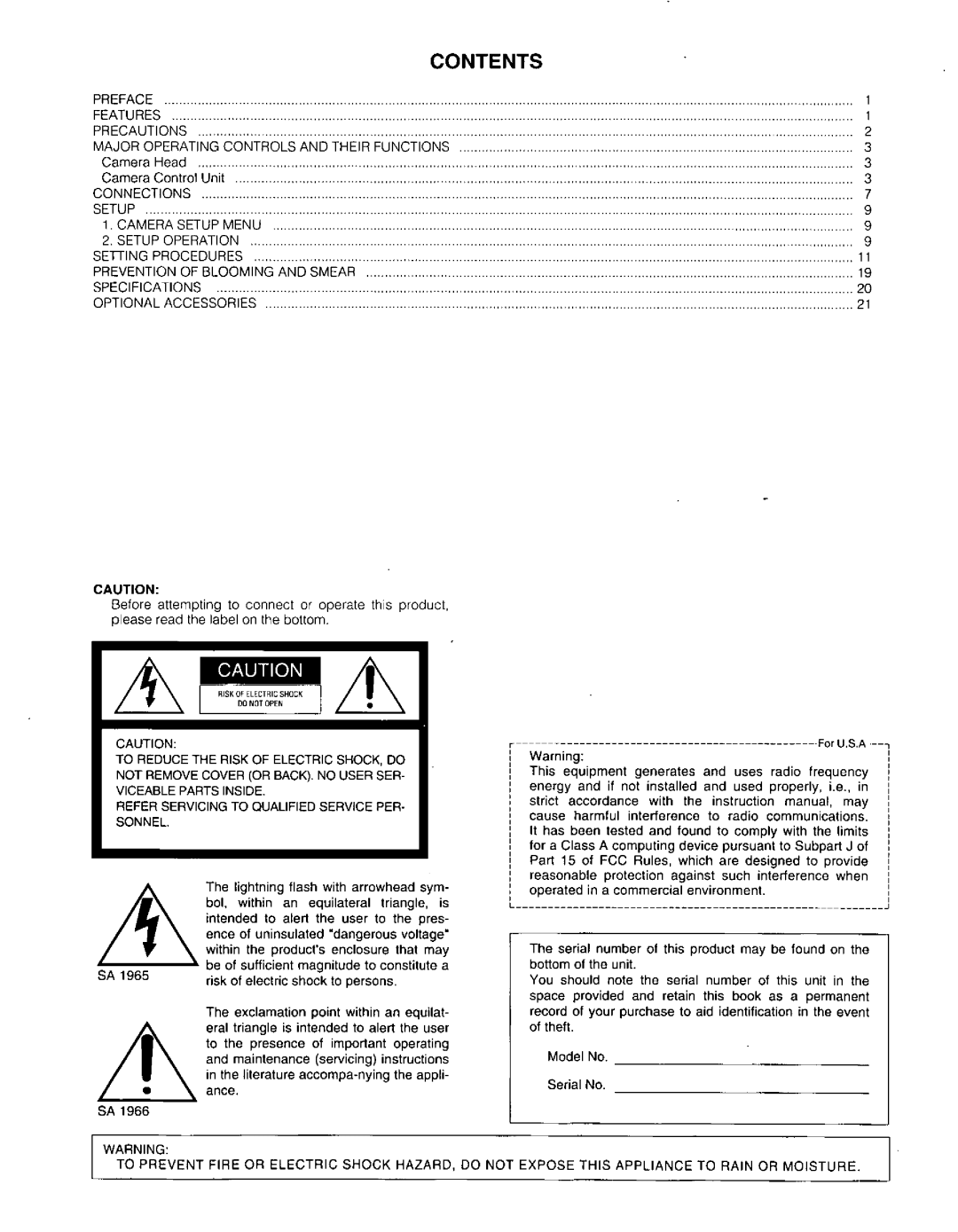 Panasonic GP-US532H, GP-US522H, GP-US522CU manual 