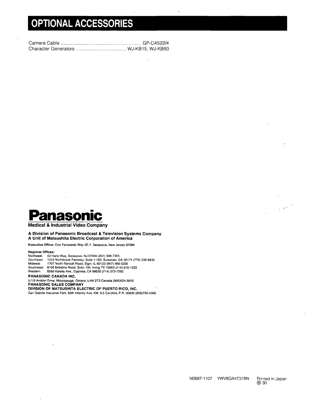 Panasonic GP-US522H, GP-US522CU, GP-US532H manual 