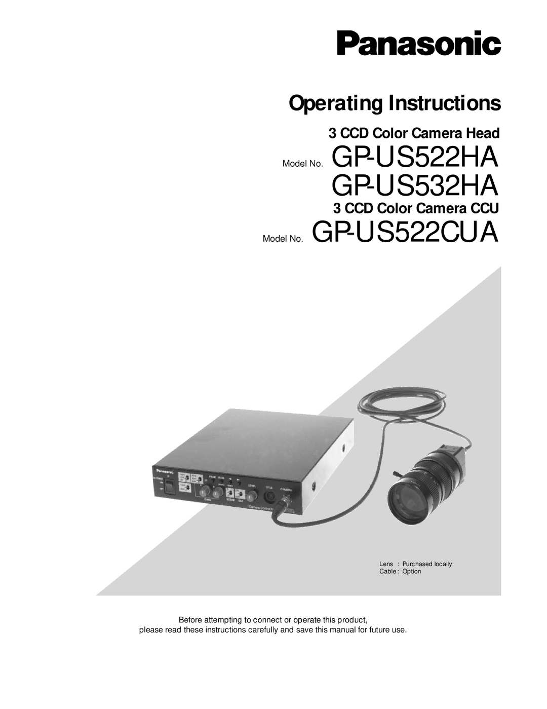 Panasonic GP-US532HA, GP-US522HA operating instructions 