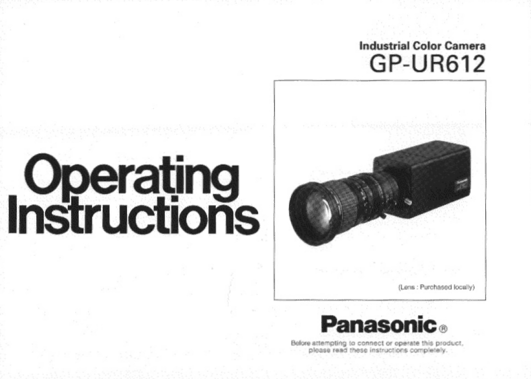 Panasonic GPUR612 manual 