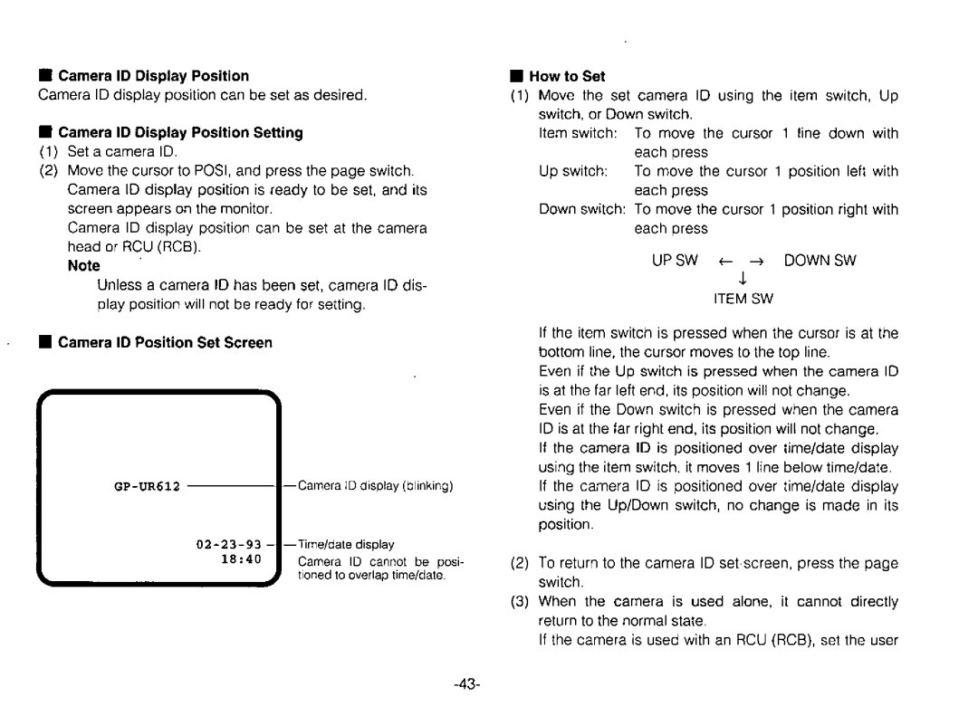 Panasonic GPUR612 manual 