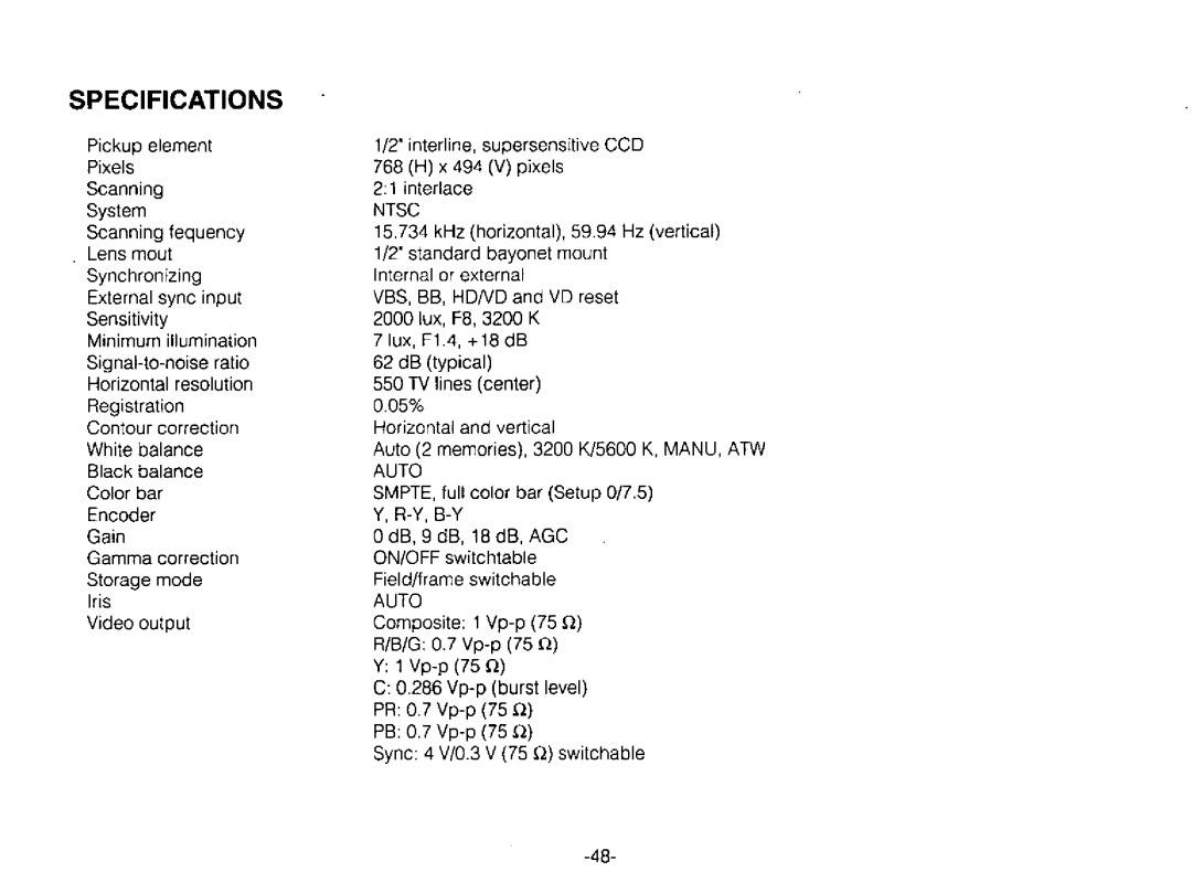 Panasonic GPUR612 manual 