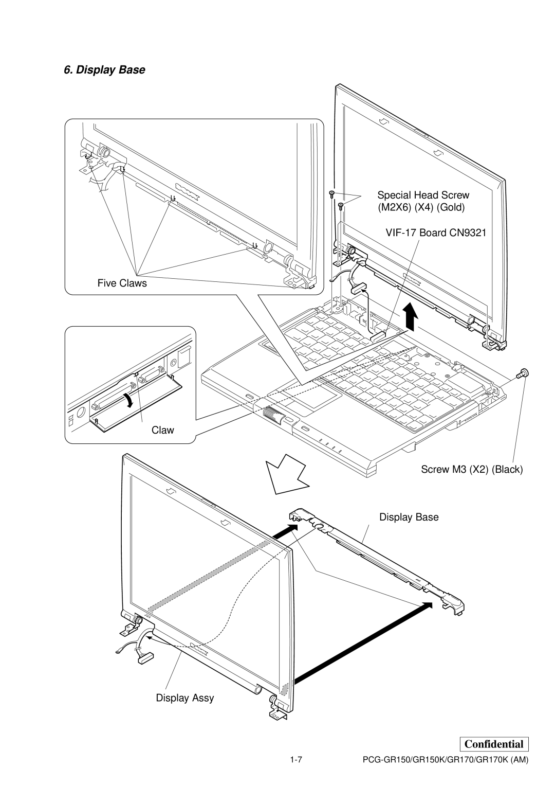 Panasonic GR150K, GR170K, PCG-GR150 service manual Display Base 