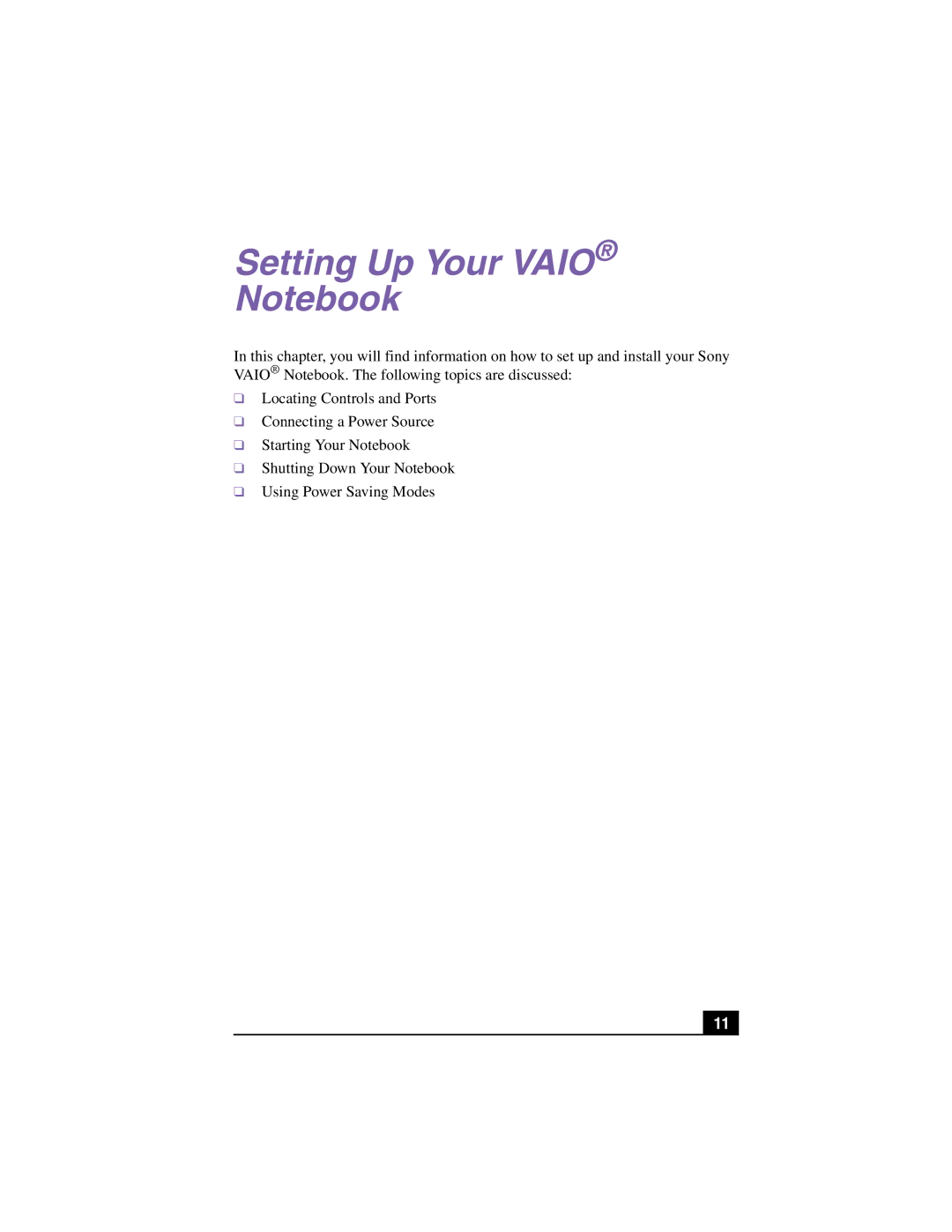 Panasonic PCG-GR150, GR170K, GR150K service manual Setting Up Your Vaio Notebook 