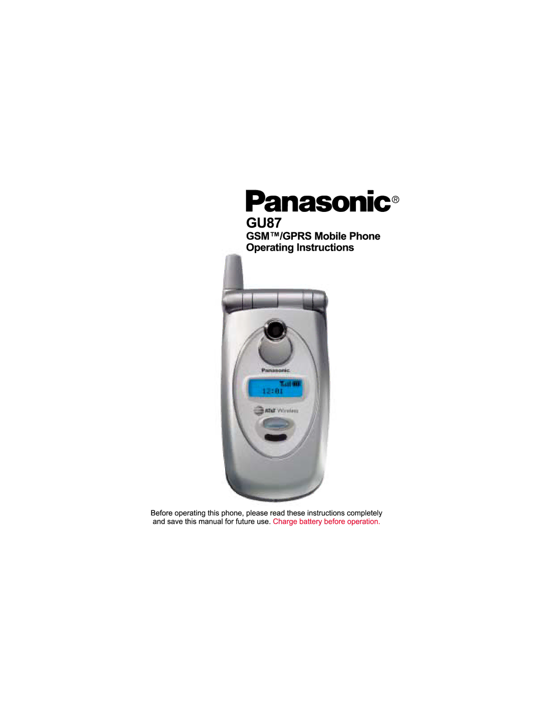 Panasonic GU87 manual 