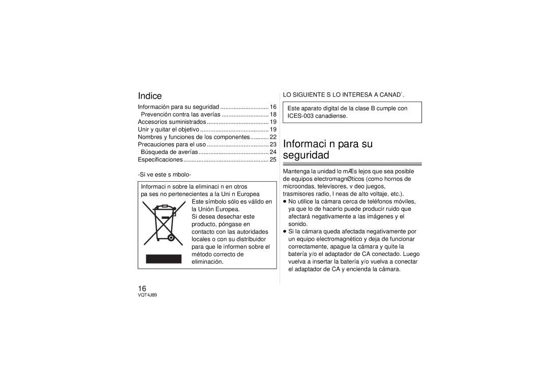 Panasonic H-FS45150 Información para su seguridad, Prevención contra las averías, Búsqueda de averías, Si ve este símbolo 