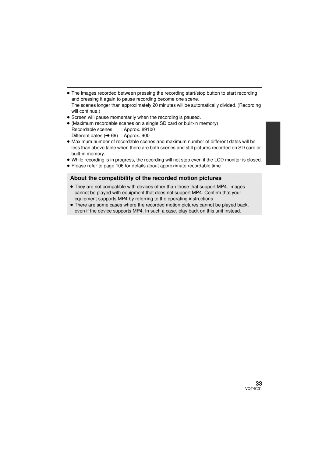 Panasonic HC-V11M, HC-V10M, HCV10K owner manual About the compatibility of the recorded motion pictures 