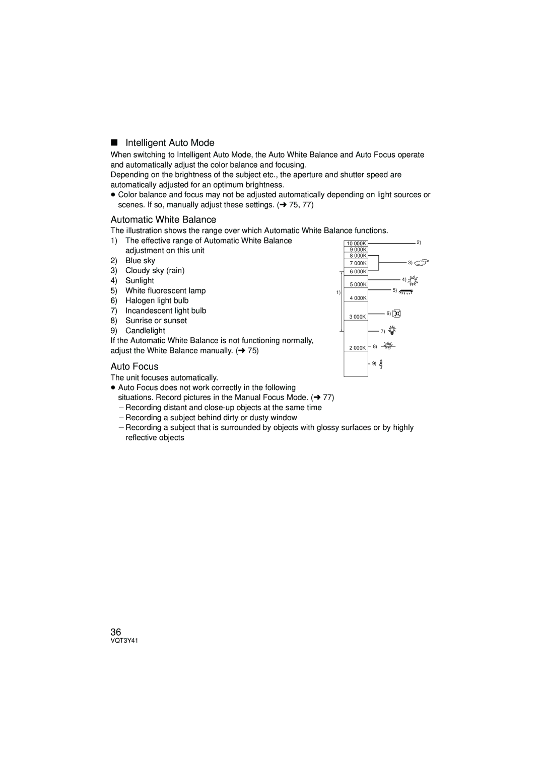 Panasonic HC-V700M owner manual Intelligent Auto Mode, Automatic White Balance, Auto Focus 