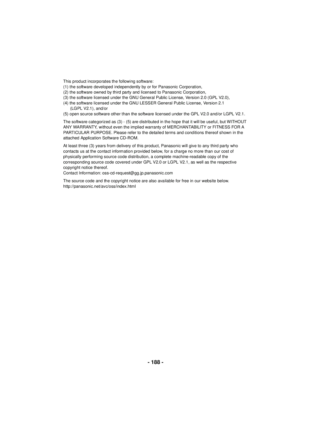 Panasonic HC-V720 owner manual 188 