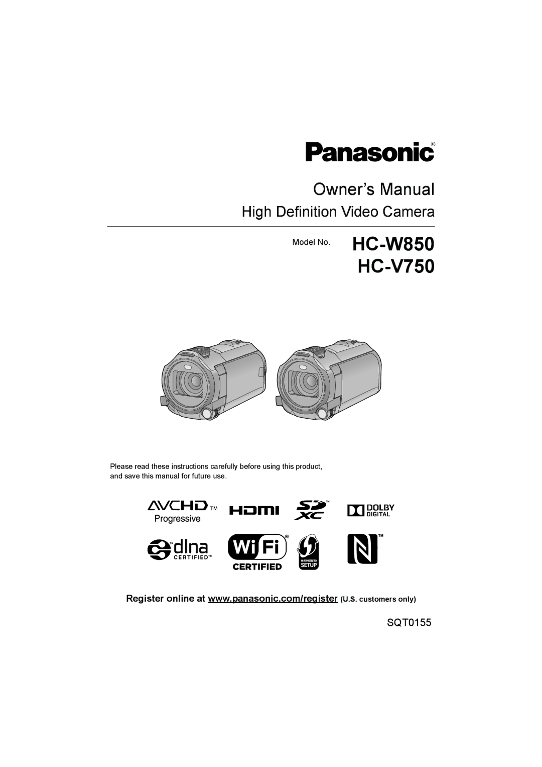 Panasonic HC-W850 owner manual HC-V750 