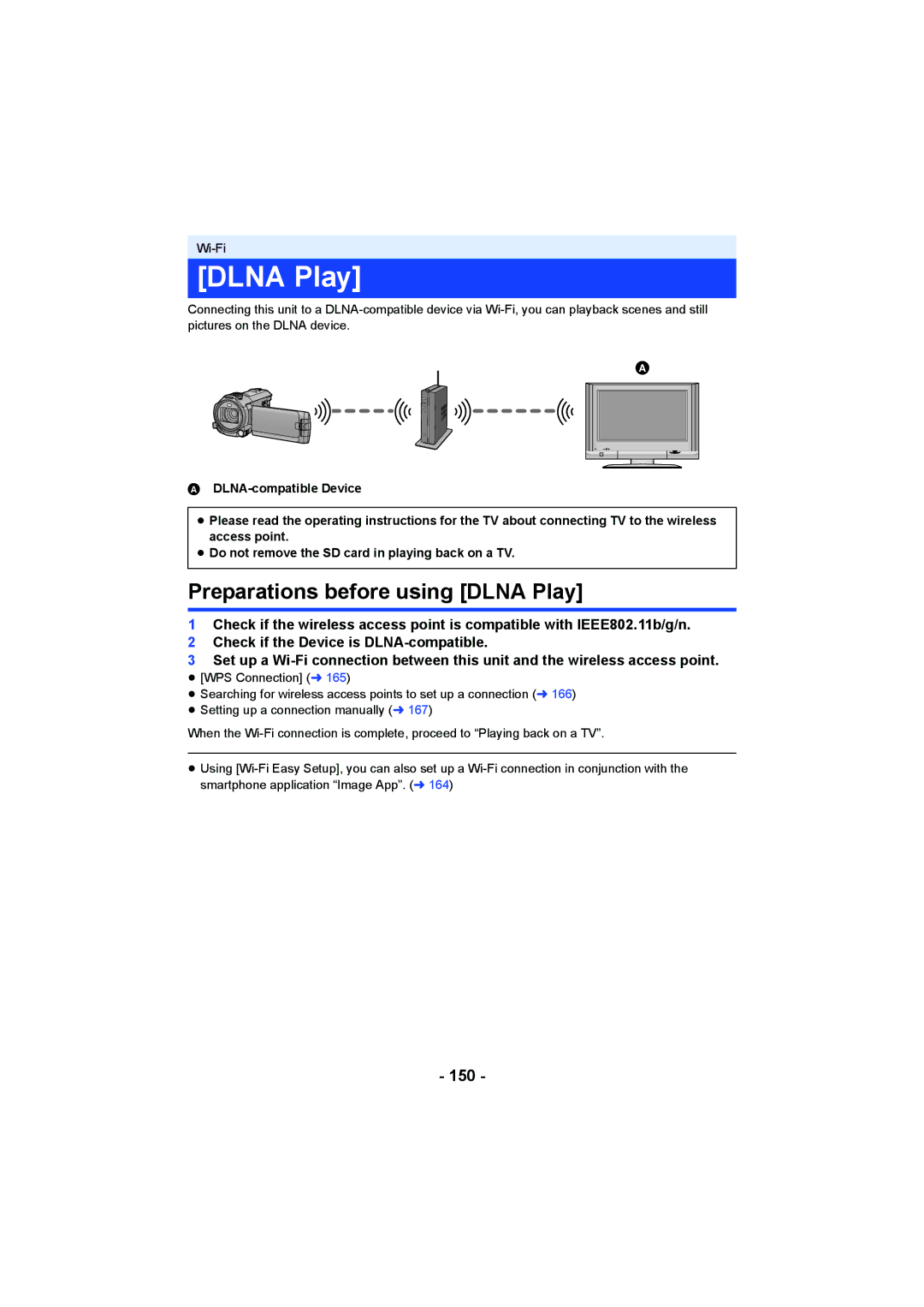 Panasonic HC-V750, HC-W850 owner manual Preparations before using Dlna Play, 150 