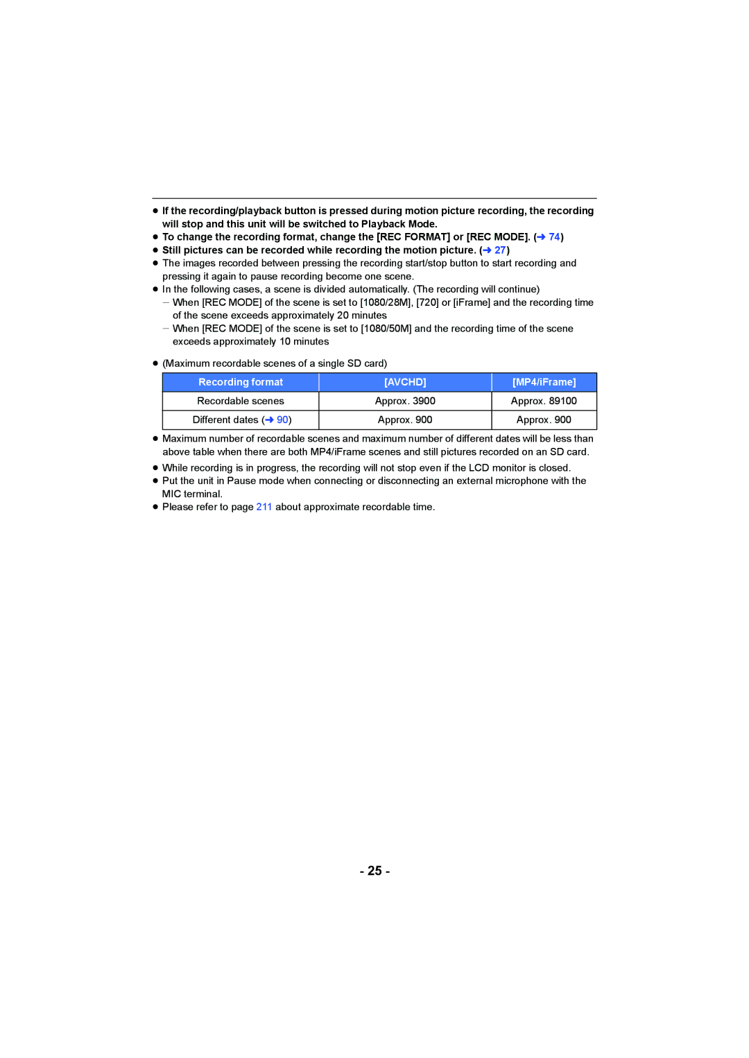 Panasonic HC-W850, HC-V750 owner manual Recording format, MP4/iFrame 