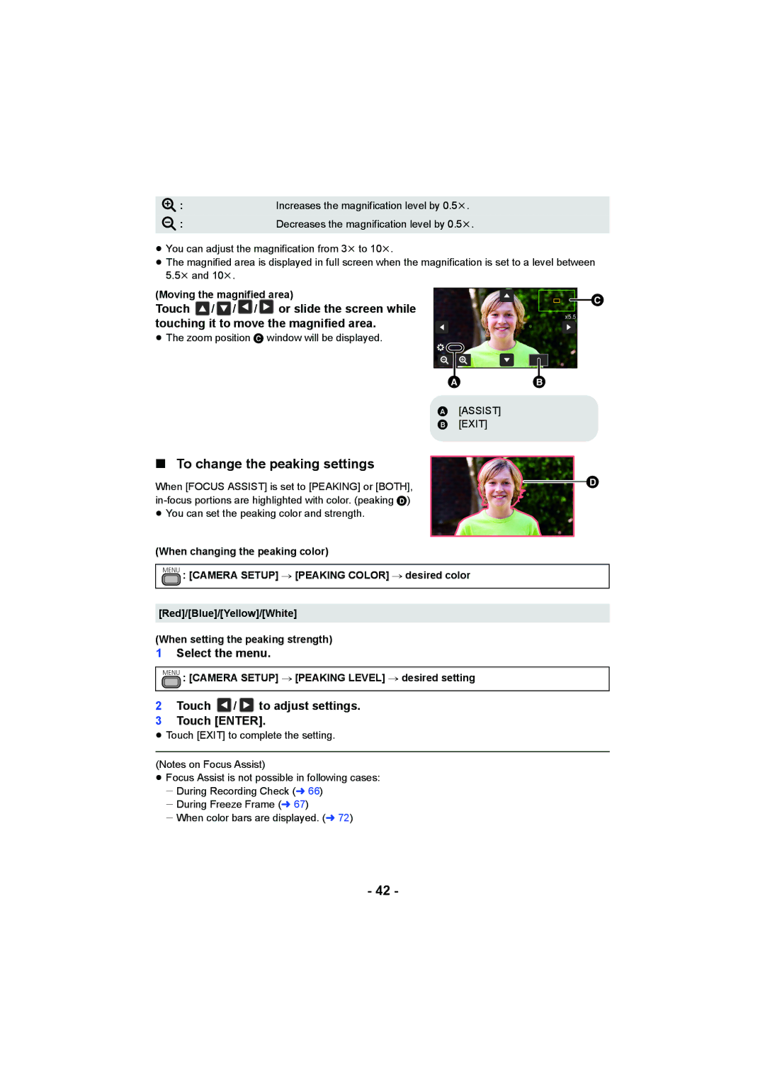 Panasonic HC-X1000 owner manual  , To change the peaking settings 