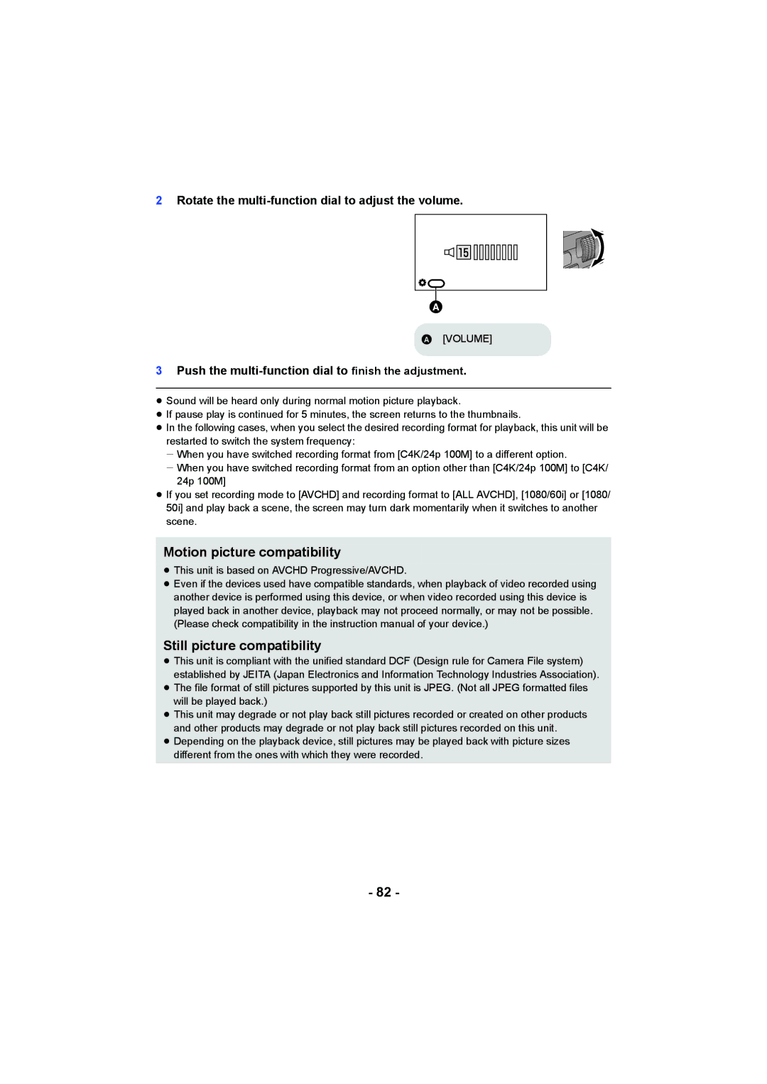 Panasonic HC-X1000 owner manual Motion picture compatibility, Still picture compatibility 