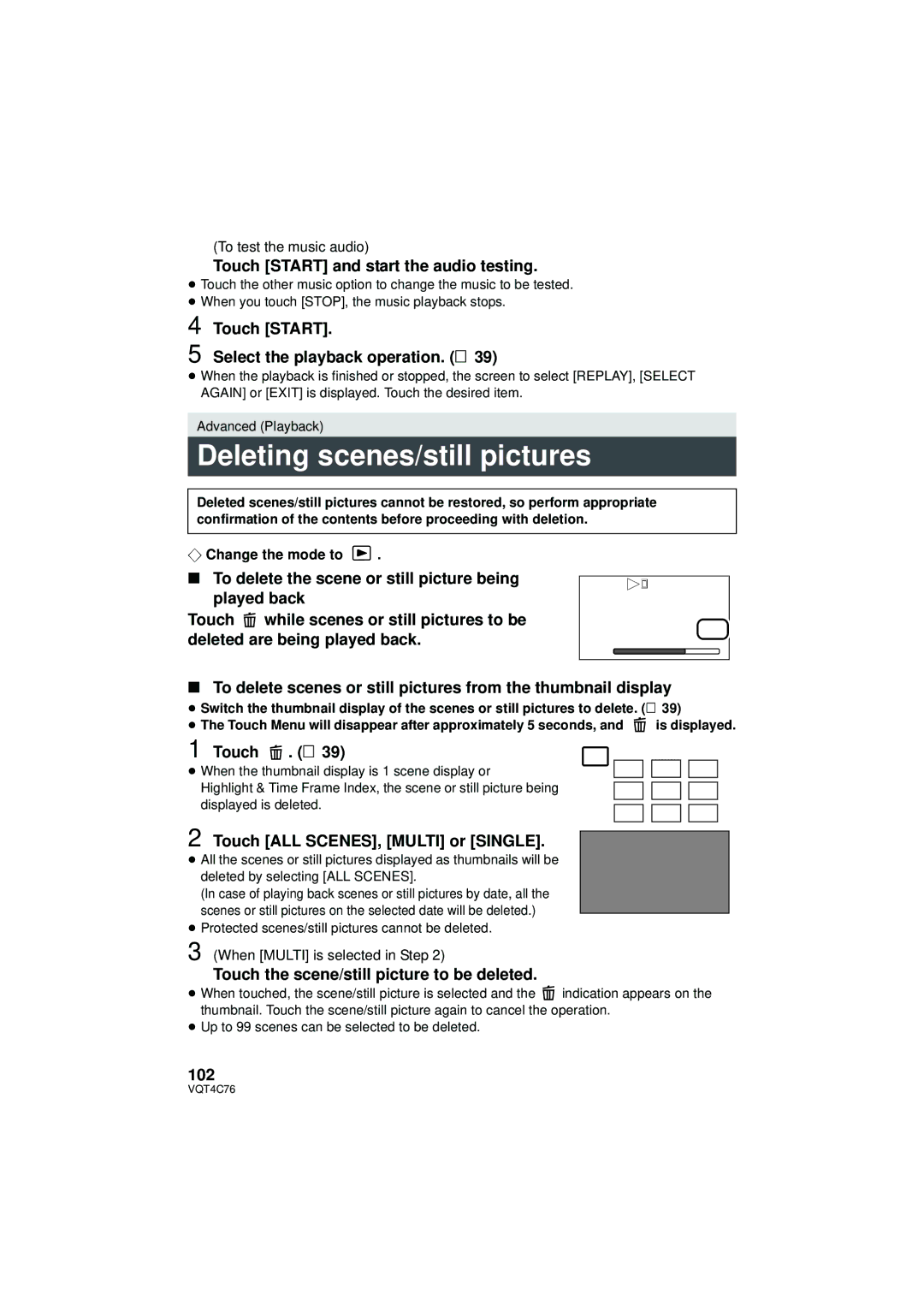 Panasonic HC-X900M owner manual Deleting scenes/still pictures 