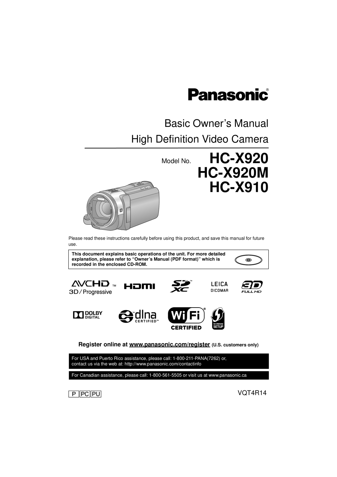 Panasonic HC_X902, HC-902M owner manual HC-X920M HC-X910 