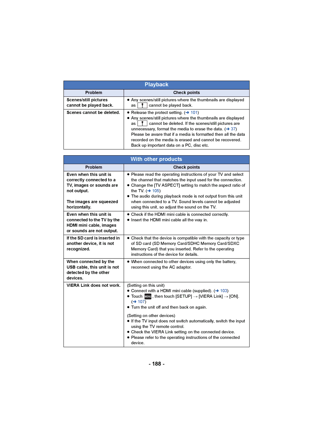 Panasonic HCV550K owner manual 188 