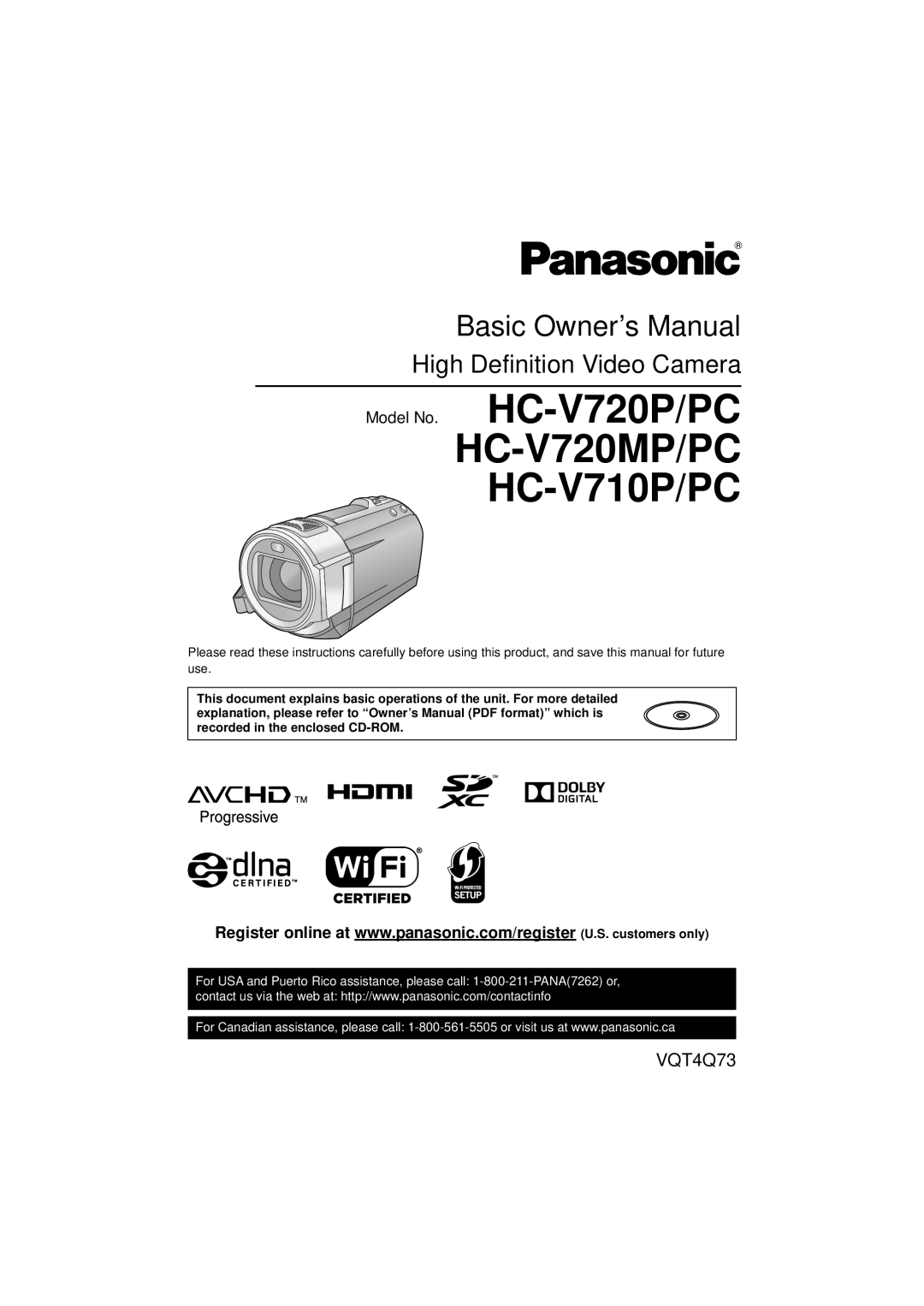 Panasonic HC-V720K, HCV720K, HC-V720P/PC owner manual HC-V720MP/PC HC-V710P/PC 