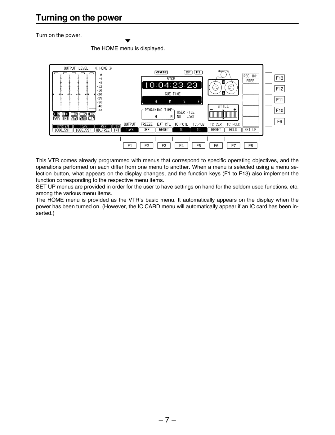 Panasonic HD3700H operating instructions Turning on the power, Turn on the power Home menu is displayed 