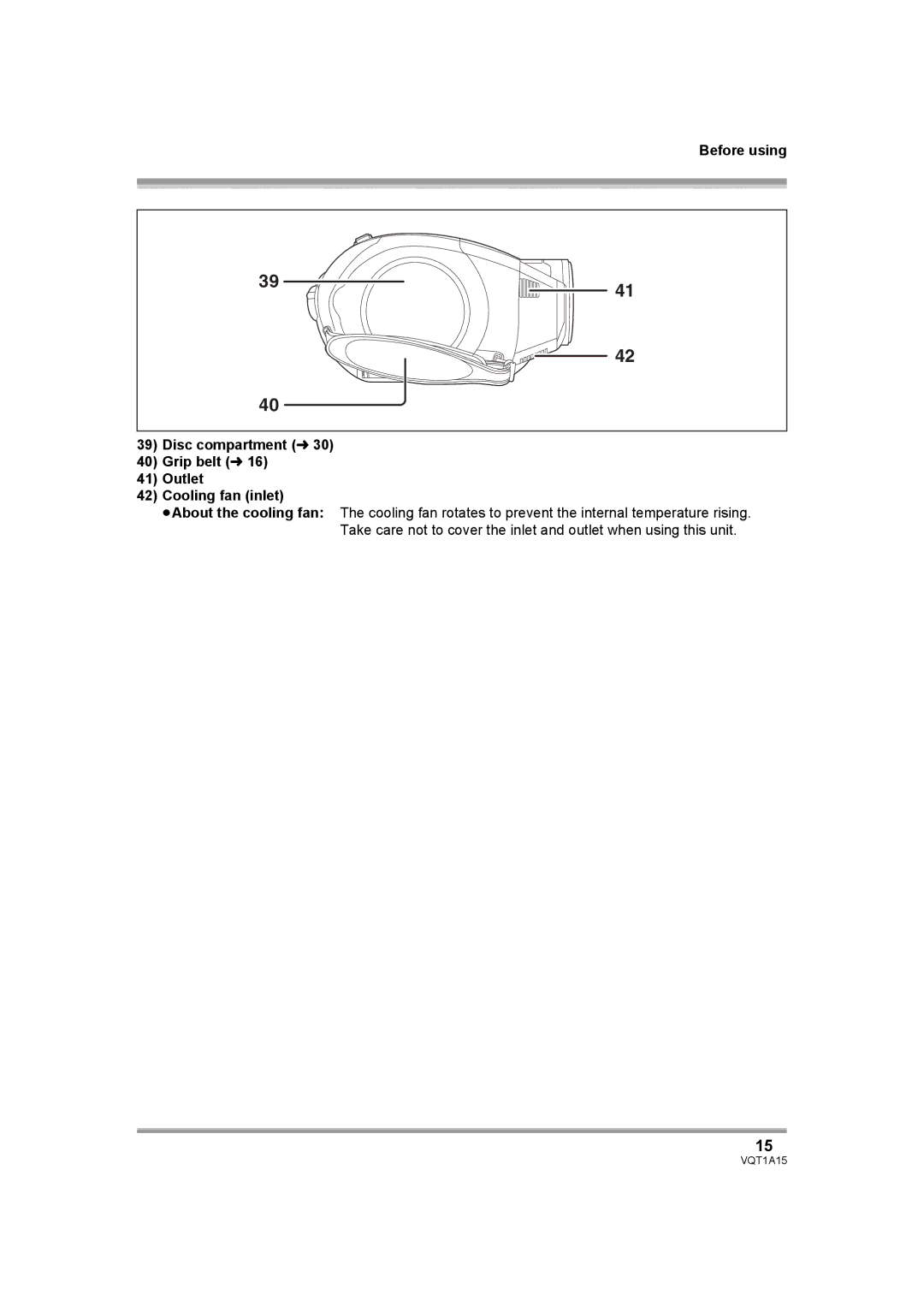 Panasonic HDC-DX1 operating instructions VQT1A15 