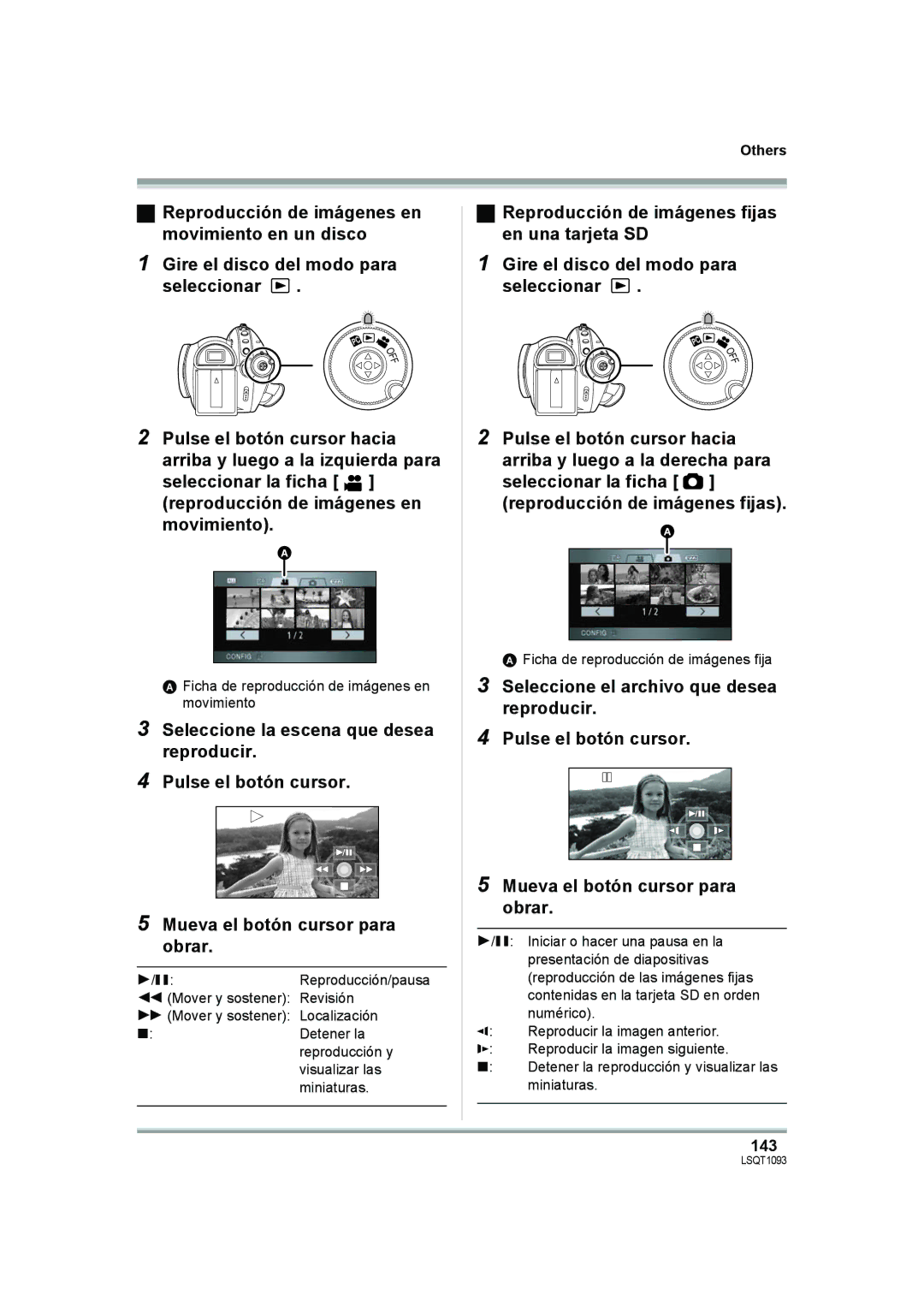 Panasonic HDC-DX1PC 143, Ficha de reproducción de imágenes en movimiento, Ficha de reproducción de imágenes fija 