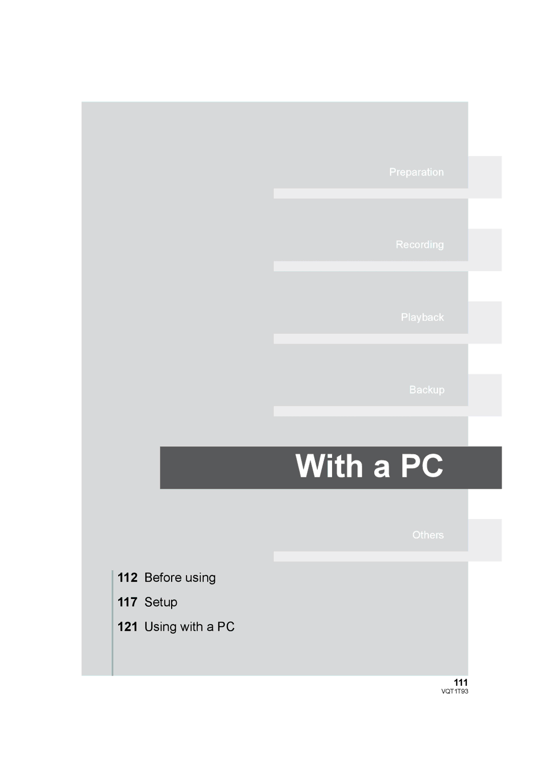 Panasonic HDC-HS100PC operating instructions With a PC, 111 