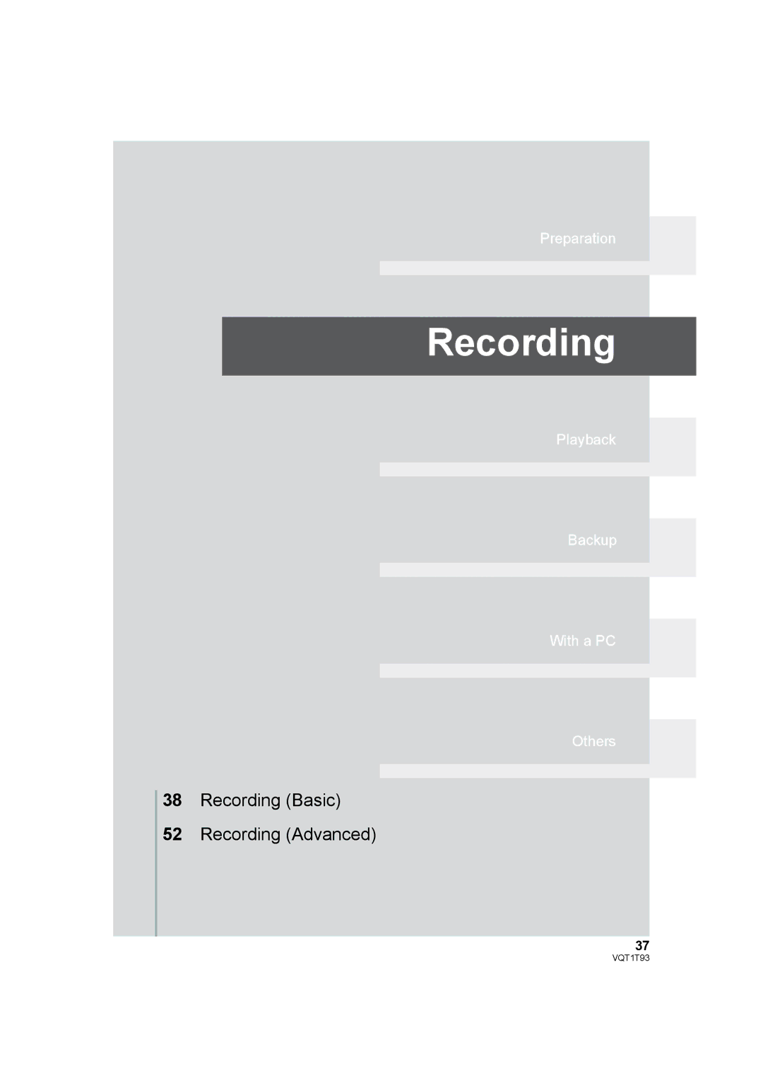 Panasonic HDC-HS100PC operating instructions Recording 