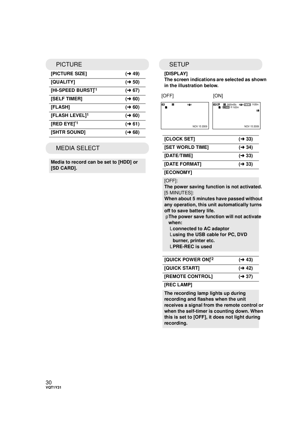 Panasonic HDC-HS250PC operating instructions Offon, Minutes 