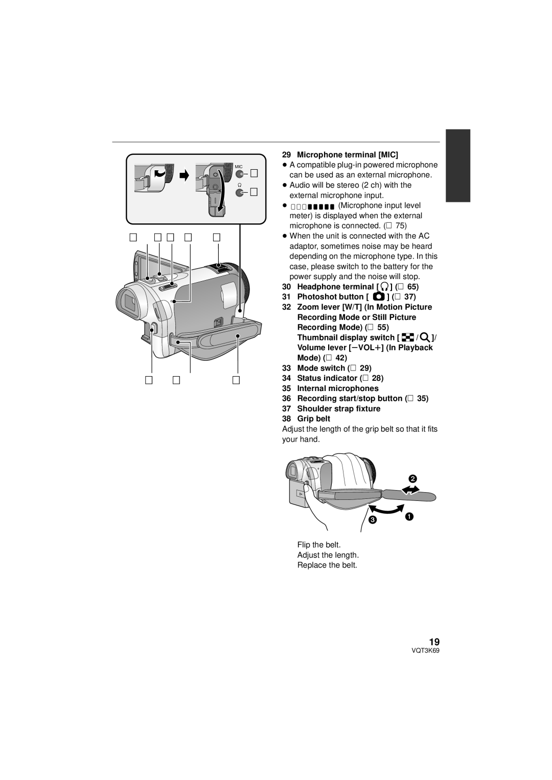 Panasonic HDC-TM900P/PC, HDC-HS900P/PC owner manual Microphone terminal MIC, ≥ When the unit is connected with the AC 