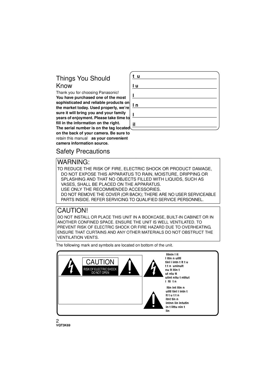 Panasonic HDC-HS900P/PC, HDC-TM900P/PC owner manual Things You Should Know 