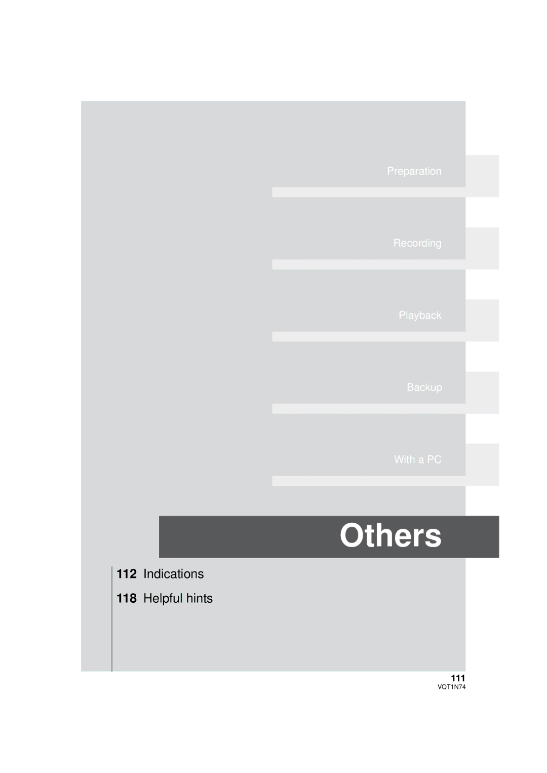 Panasonic HDC-HS9PC operating instructions Others, 111 