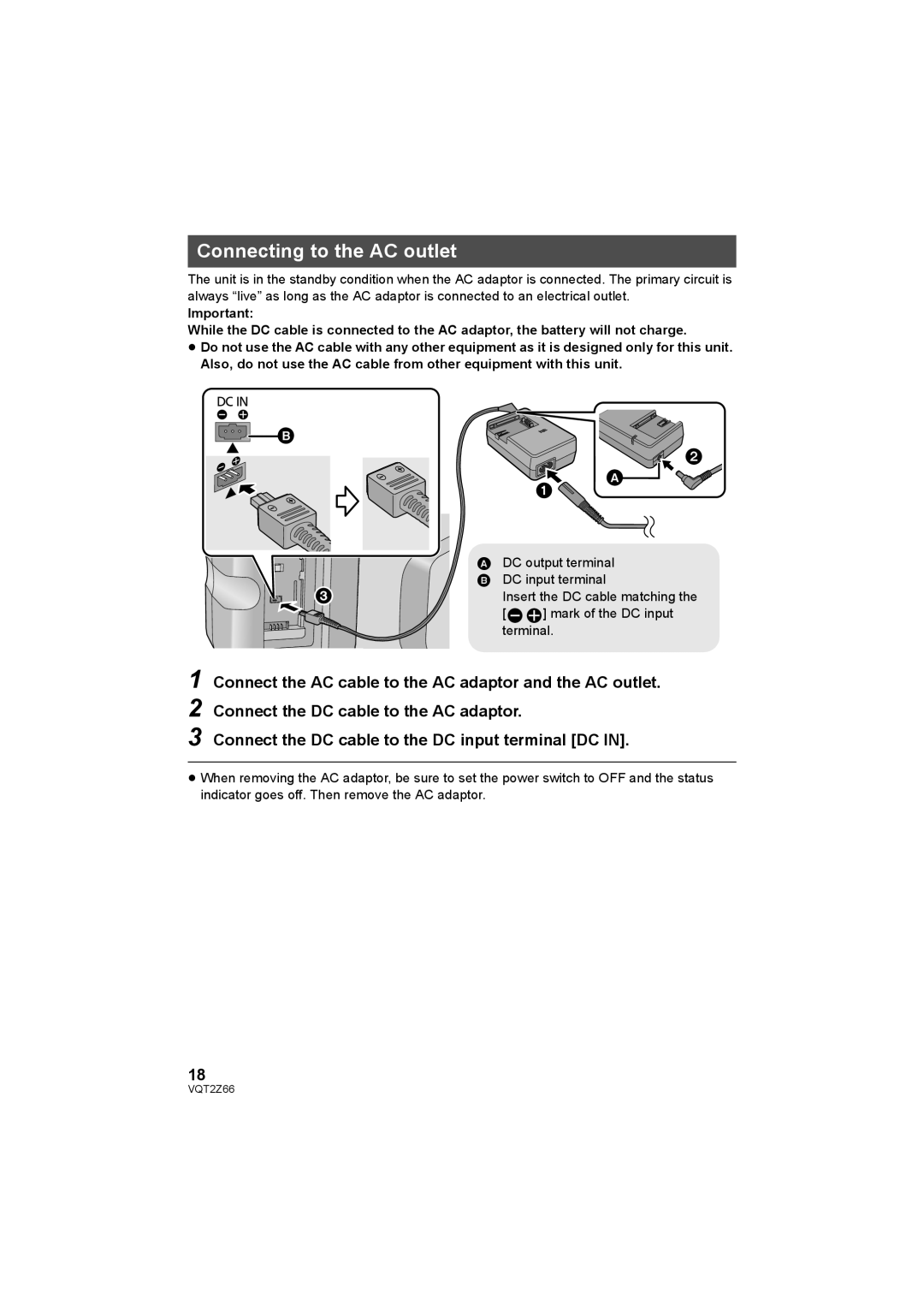 Panasonic HDC-MDH1 operating instructions Connecting to the AC outlet 