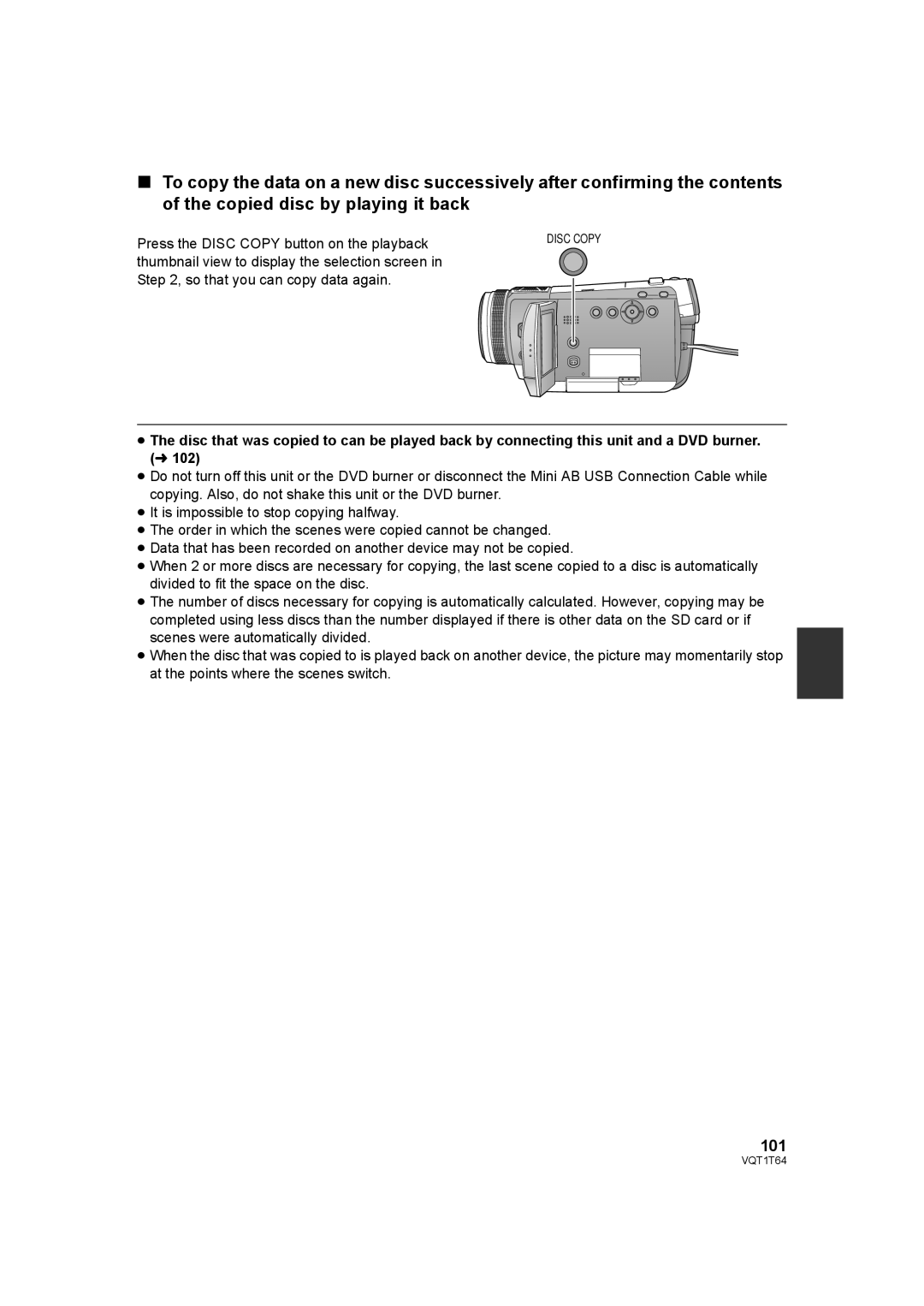 Panasonic HDC-SD100PC operating instructions 101 