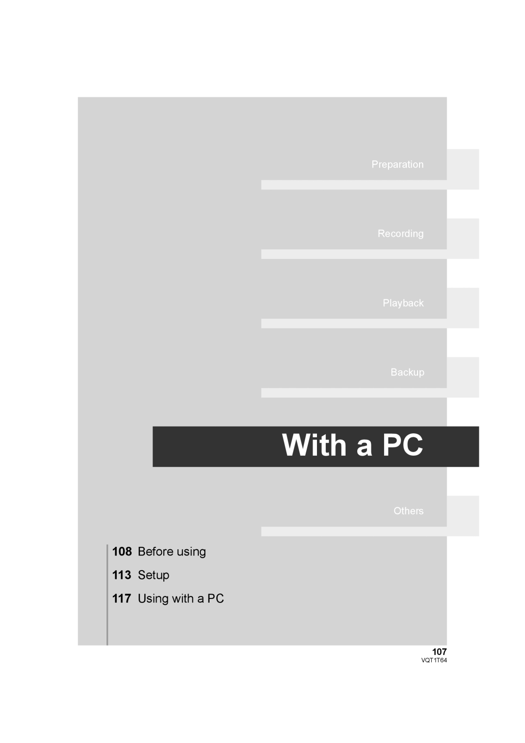 Panasonic HDC-SD100PC operating instructions With a PC, 107 