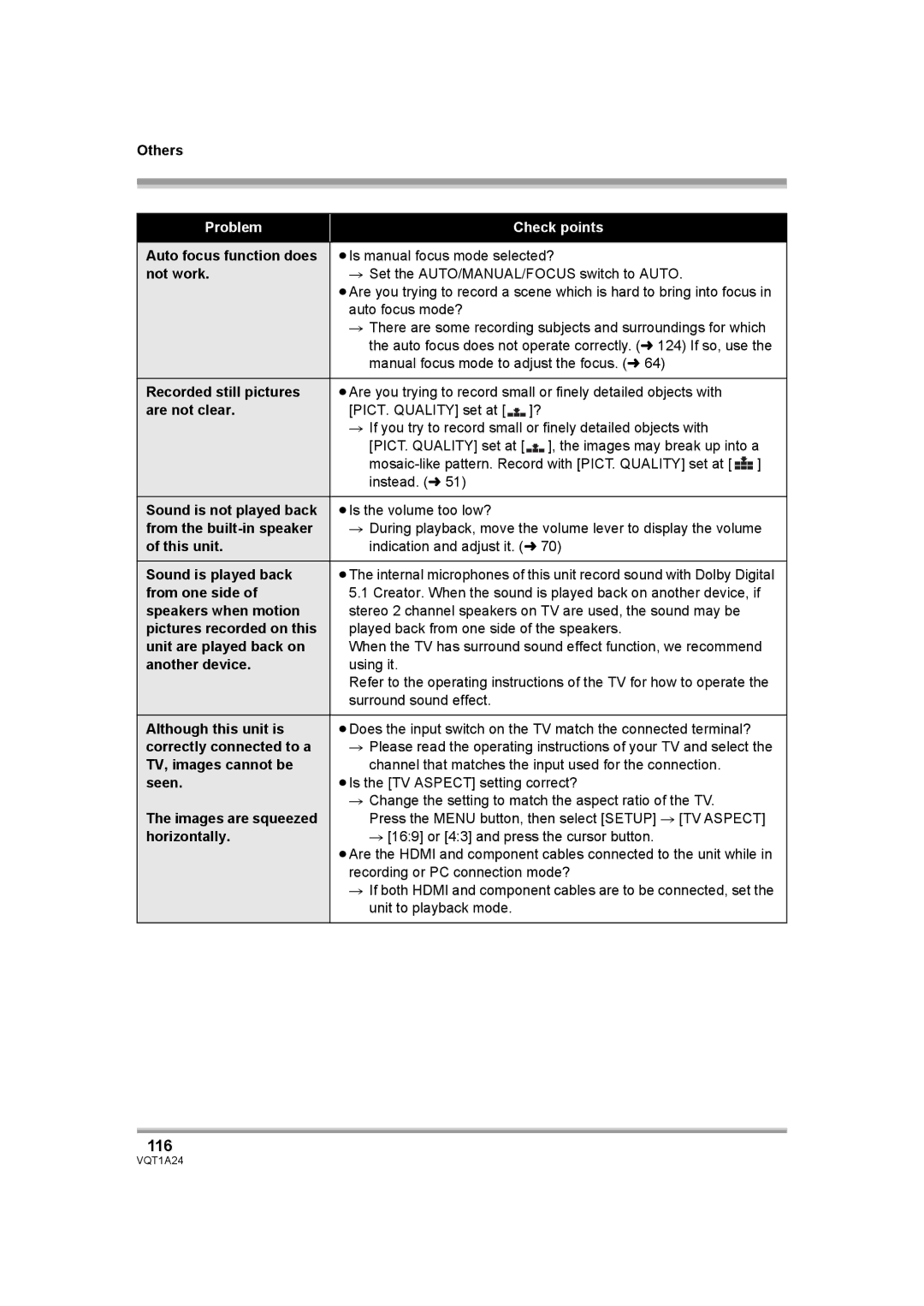 Panasonic HDC-SD1PP operating instructions 116 