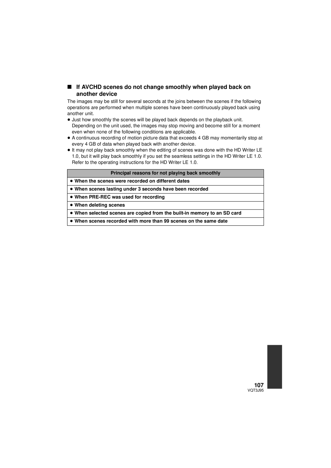 Panasonic HDC-TM40P/PC, HDC-SD40P/PC, HDC-TM41P/PC owner manual 107 