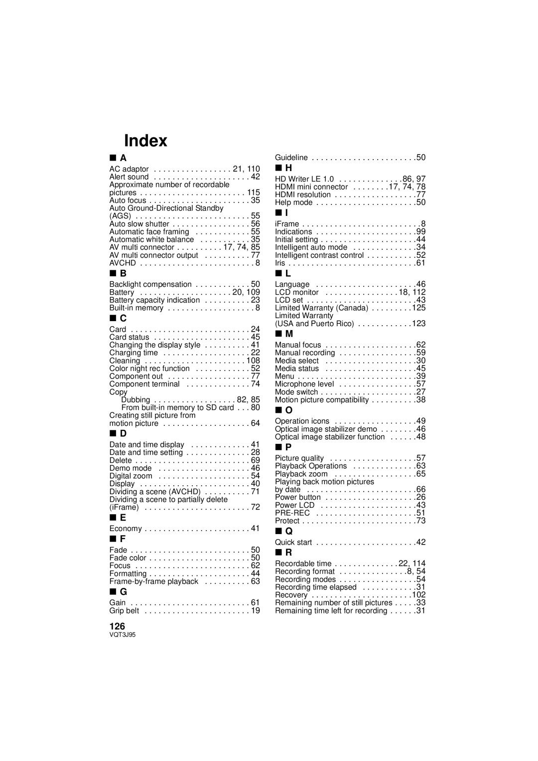 Panasonic HDC-SD40P/PC, HDC-TM41P/PC, HDC-TM40P/PC owner manual 126, Date and time display Date and time setting Delete 