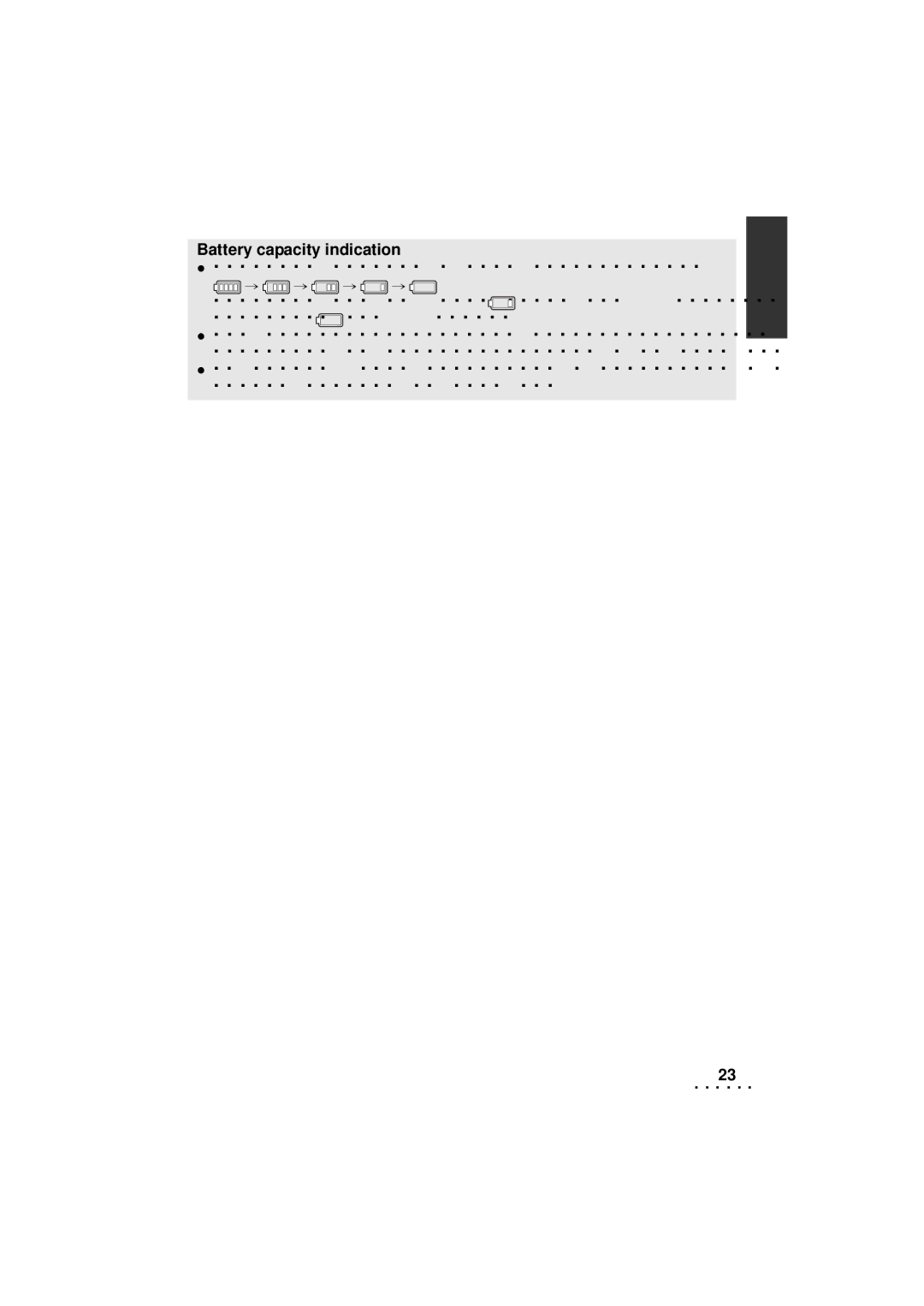 Panasonic HDC-TM40P/PC, HDC-SD40P/PC, HDC-TM41P/PC owner manual Battery capacity indication 