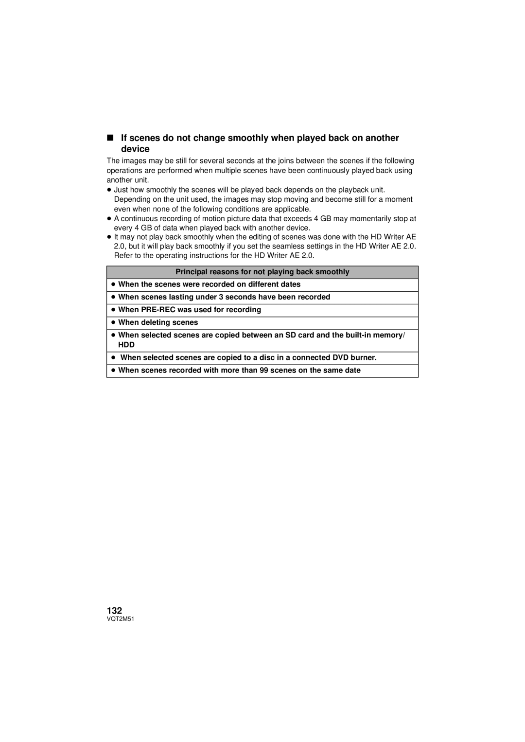 Panasonic HDC-SD60P/PC, HDC-TM60P/PC, HDC-TM55P/PC, HDC-HS60P/PC operating instructions 132, Hdd 