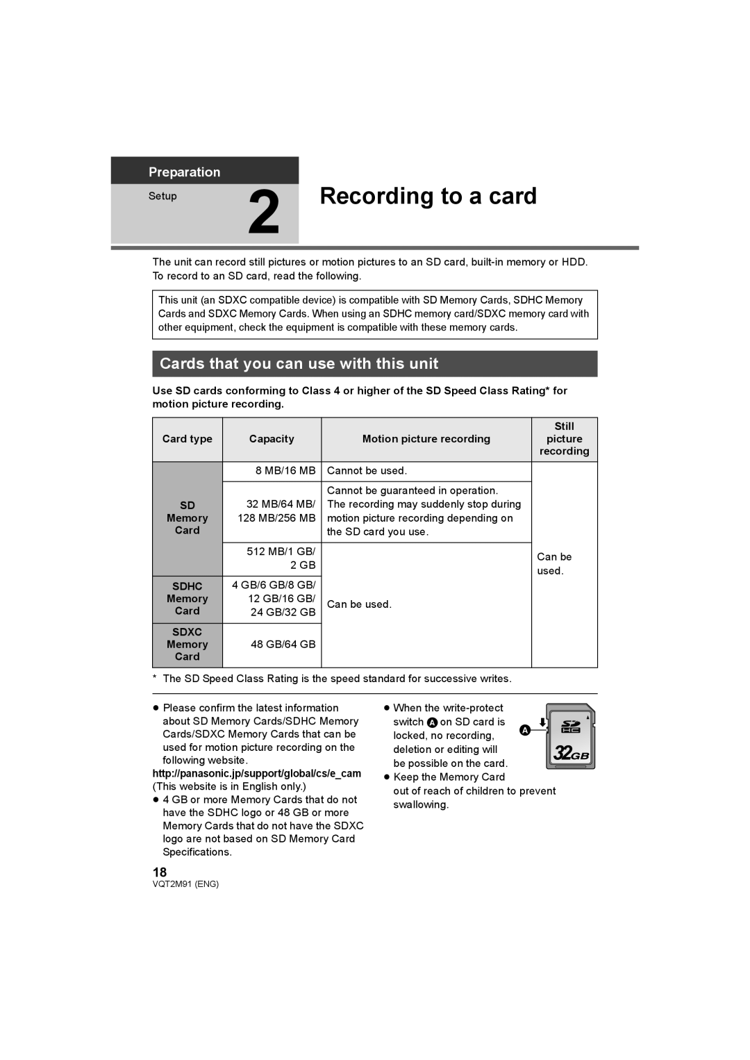 Panasonic HDC-SD700 HDC-TM700 HDC-HS700 operating instructions Recording to a card, Cards that you can use with this unit 