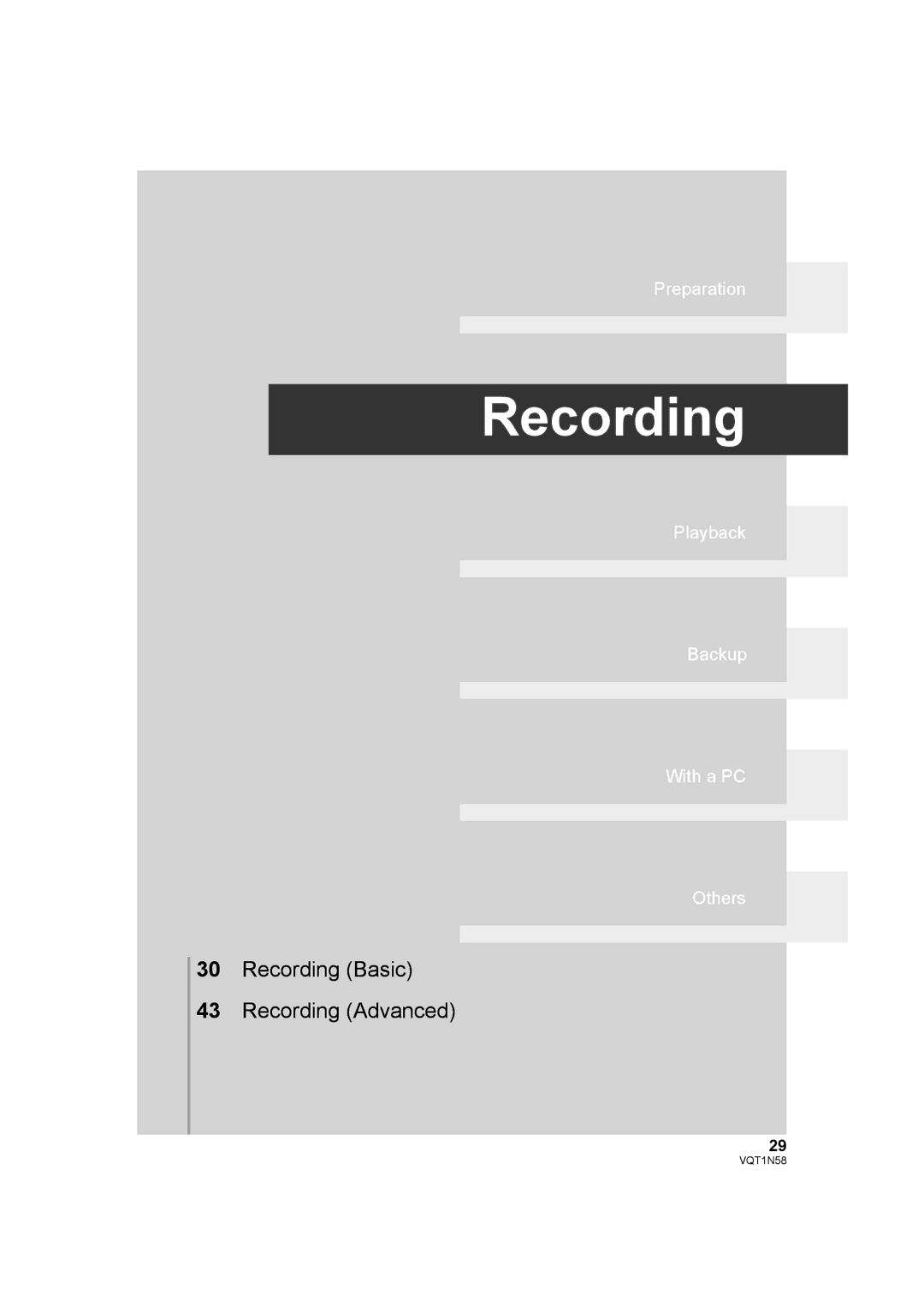 Panasonic HDC-SD9D operating instructions Recording 