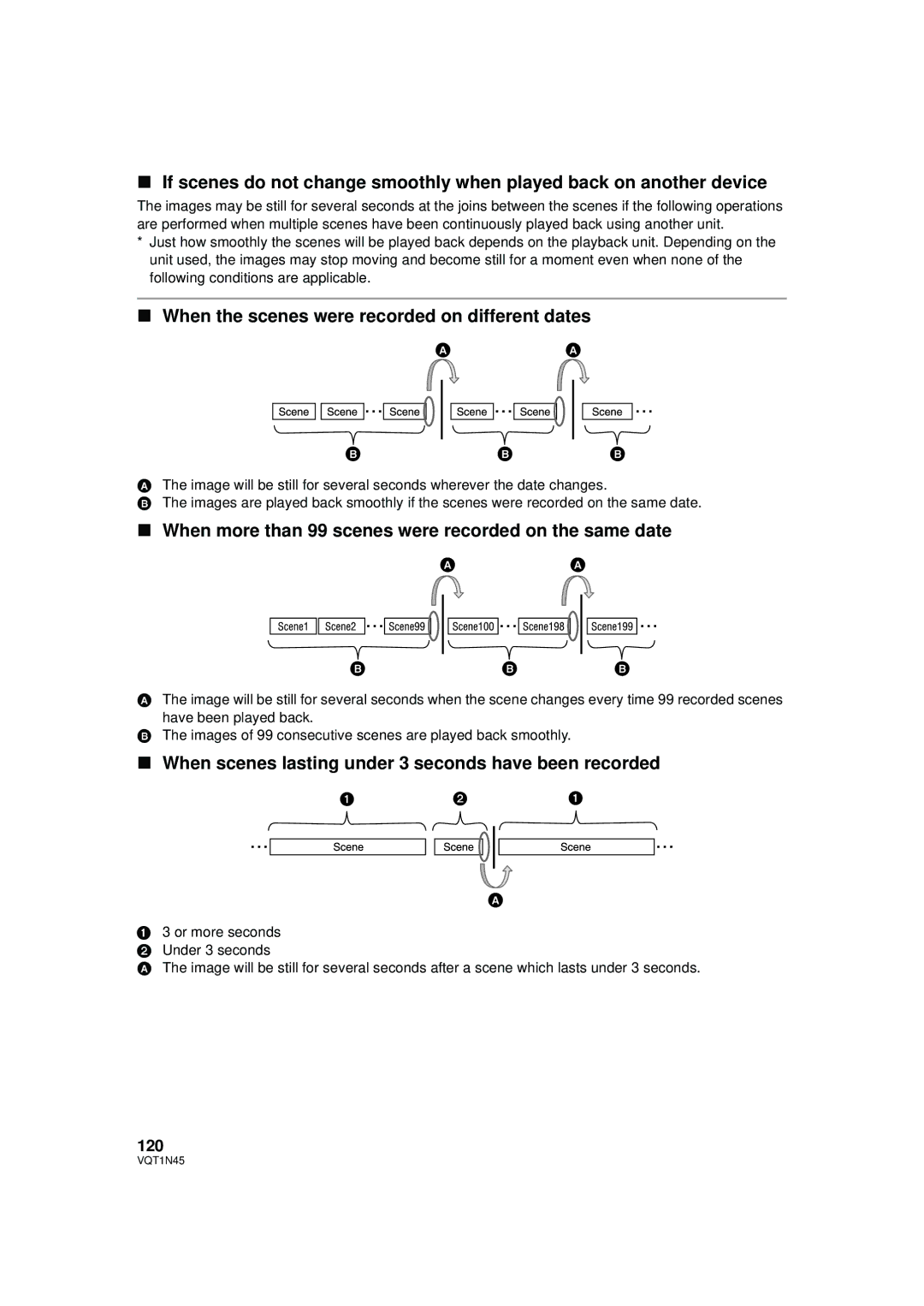 Panasonic HDC-SD9PC manual When the scenes were recorded on different dates, 120 