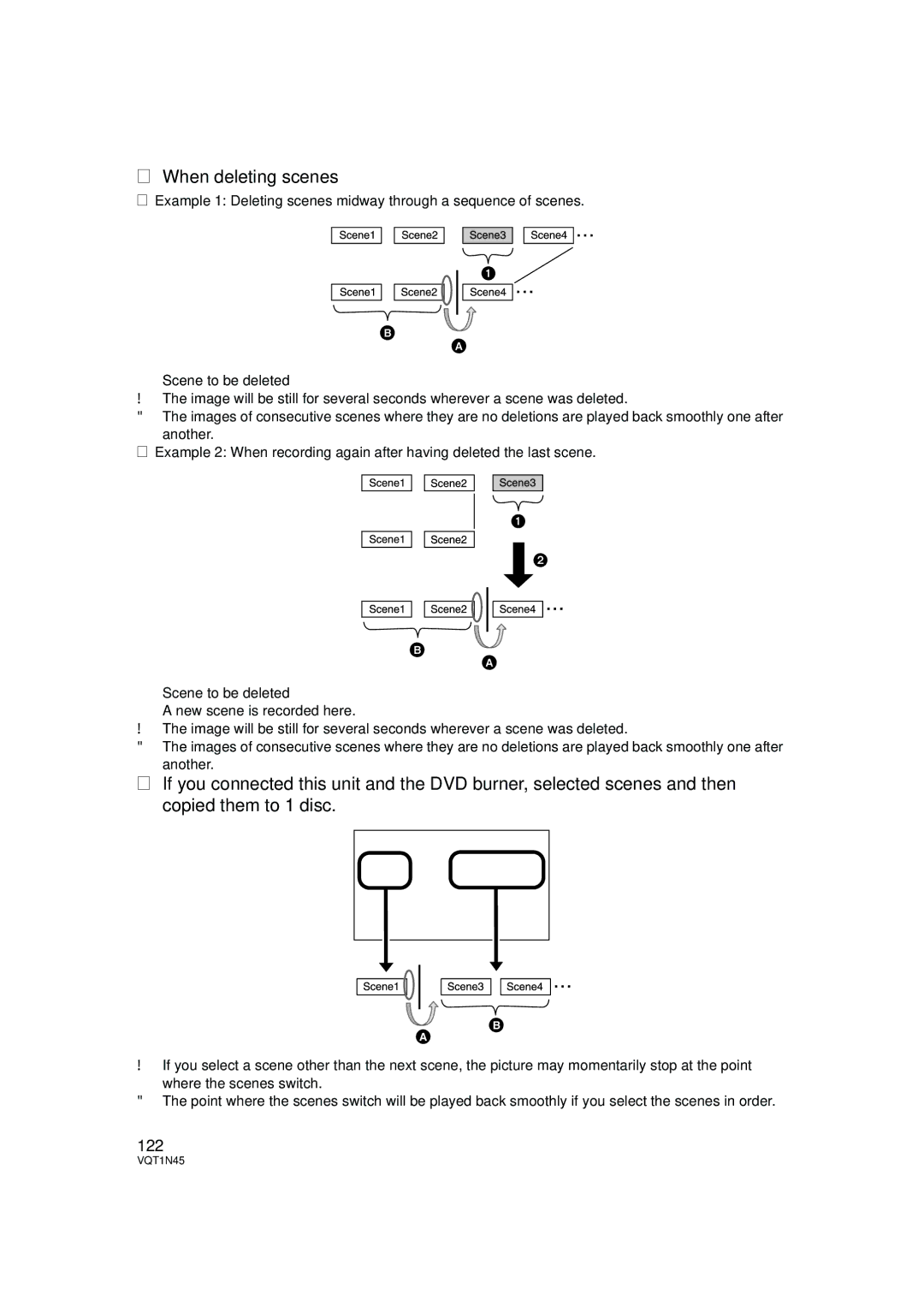 Panasonic HDC-SD9PC manual When deleting scenes, 122 