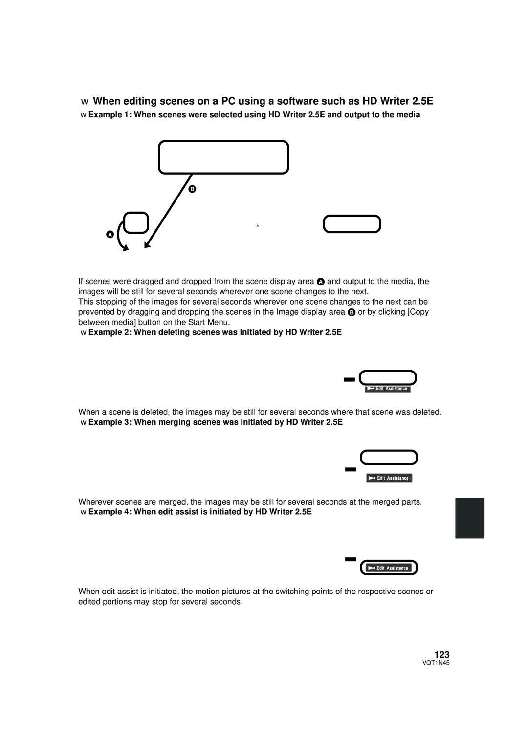 Panasonic HDC-SD9PC manual 123, Example 4 When edit assist is initiated by HD Writer 2.5E 