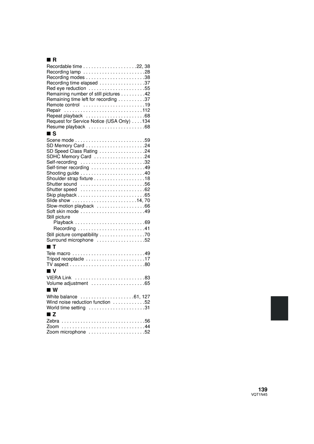 Panasonic HDC-SD9PC manual 139 