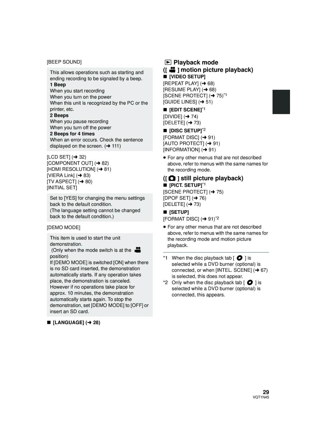 Panasonic HDC-SD9PC manual Playback mode Motion picture playback, Edit SCENE*1 