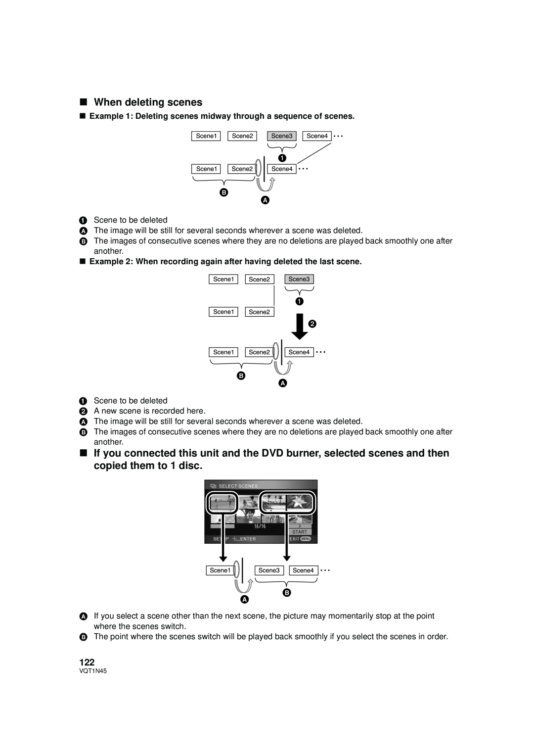 Panasonic HDC-SD9PC manual ∫When deleting scenes 