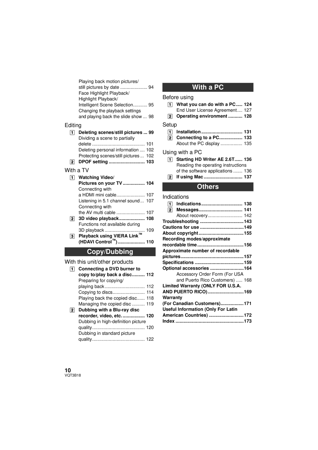 Panasonic HDC-SDT750PP, HDC-SDT750K operating instructions With a PC, Others, Copy/Dubbing 