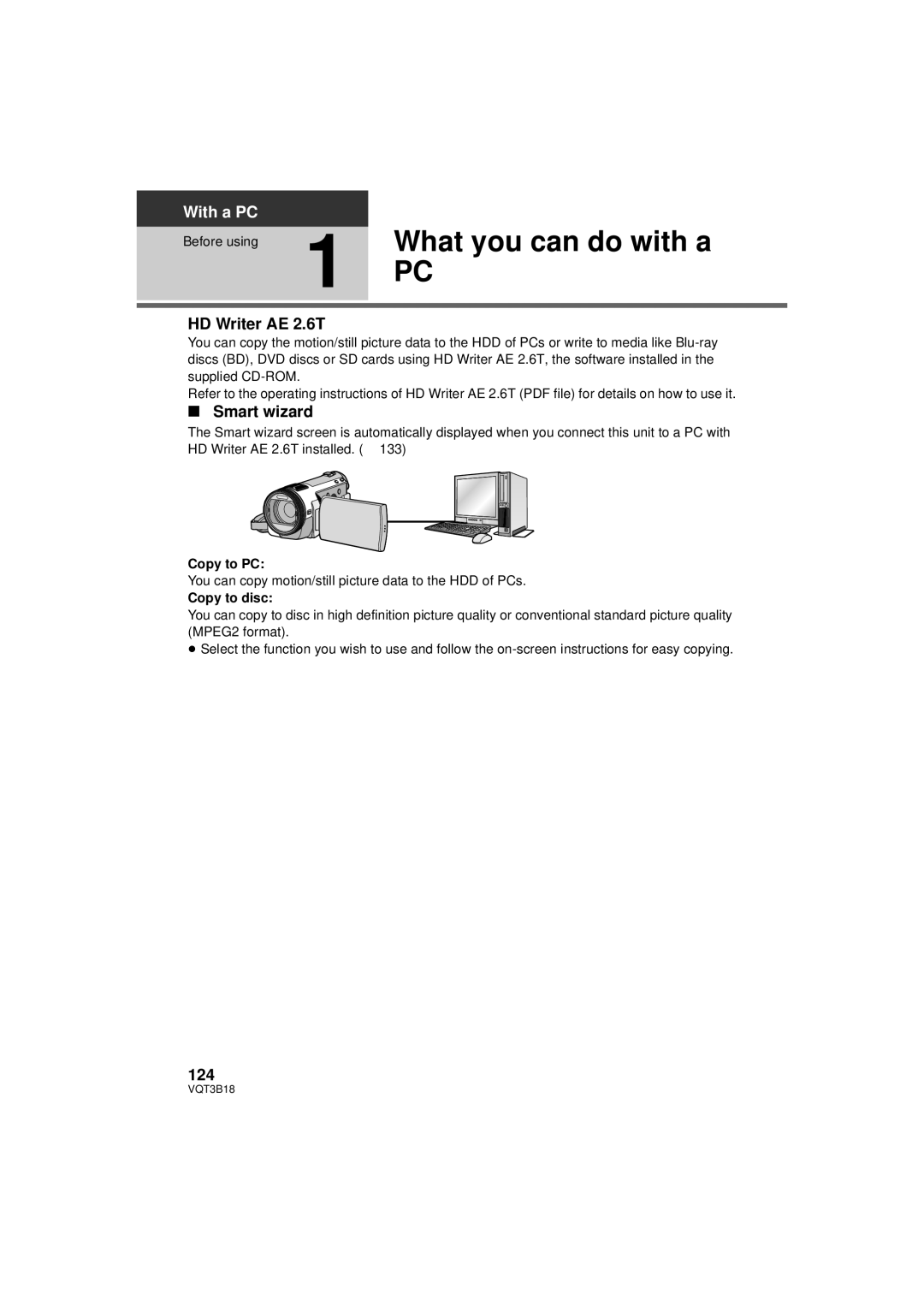 Panasonic HDC-SDT750PP, HDC-SDT750K operating instructions What you can do with a, HD Writer AE 2.6T, Smart wizard, 124 