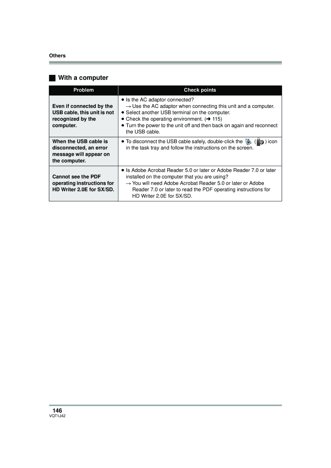 Panasonic HDC-SX5PC operating instructions With a computer, 146 